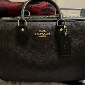 Coach Signature Black and Brown Briefcase